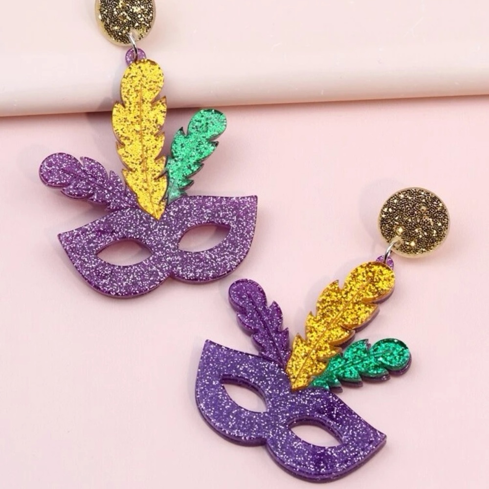 Mardi Gras earrings